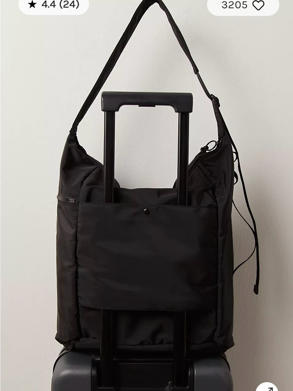 no time zones Free People carryall tote black + FREE socks - Picture 5 of 6